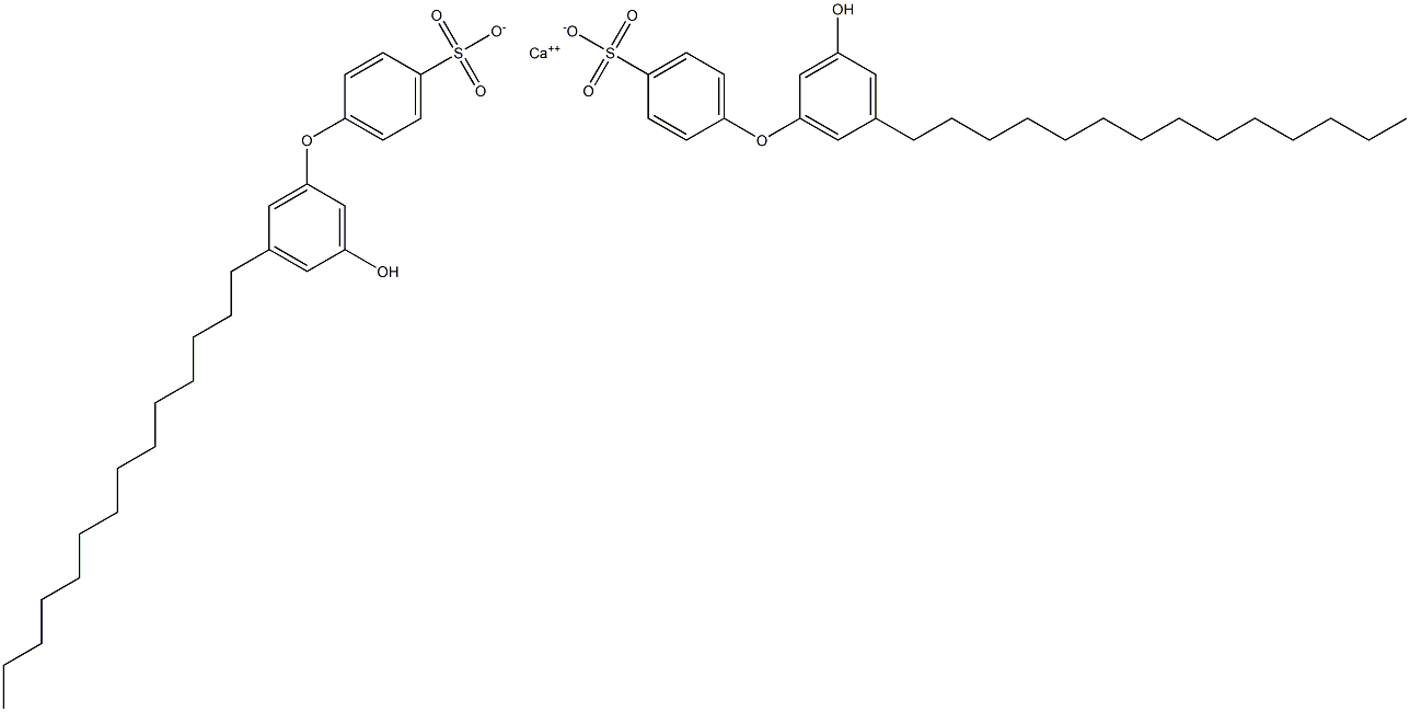 Bis(3'-hydroxy-5'-tetradecyl[oxybisbenzene]-4-sulfonic acid)calcium salt Structure