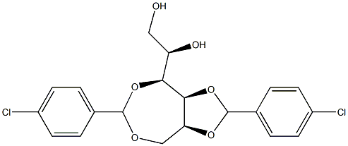 3-O,6-O:4-O,5-O-Bis(4-chlorobenzylidene)-L-glucitol Struktur