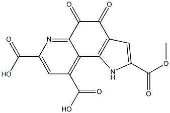 4,5-Dihydro-4,5-dioxo-1H-pyrrolo[2,3-f]quinoline-2,7,9-tricarboxylic acid 2-methyl ester Struktur