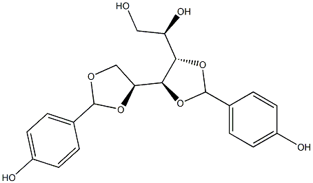 3-O,4-O:5-O,6-O-Bis(4-hydroxybenzylidene)-L-glucitol 结构式