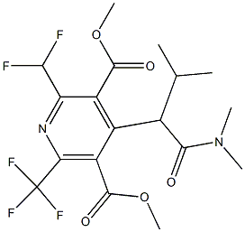 4-[1-(Dimethylcarbamoyl)-2-methylpropyl]-2-(difluoromethyl)-6-(trifluoromethyl)pyridine-3,5-dicarboxylic acid dimethyl ester Structure