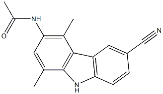 3-Acetylamino-6-cyano-1,4-dimethyl-9H-carbazole 结构式