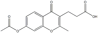 3-(7-Acetoxy-2-methyl-4-oxo-4H-1-benzopyran-3-yl)propionic acid 结构式