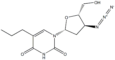 5-Propyl-3'-azido-2',3'-dideoxyuridine Structure
