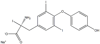 (S)-2-Amino-3-[4-(4-hydroxyphenoxy)-3,5-diiodophenyl]-2-iodopropanoic acid sodium salt Struktur