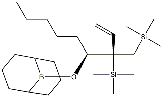 (1S,2R)-1-[(9-Borabicyclo[3.3.1]nonan-9-yl)oxy]-1-pentyl-2-(trimethylsilyl)-2-[(trimethylsilyl)methyl]-3-butene 结构式