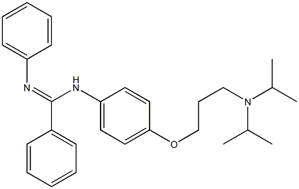 N-[4-[3-(ジイソプロピルアミノ)プロポキシ]フェニル]-N'-フェニルベンズアミジン 化学構造式