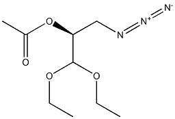 (S)-2-アセチルオキシ-3-アジドプロピオンアルデヒドジエチルアセタール 化学構造式