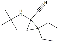 1-(tert-ブチルアミノ)-2,2-ジエチルシクロプロパンカルボニトリル 化学構造式