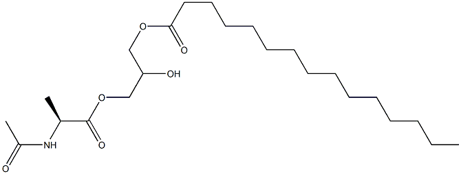 1-[(N-アセチル-L-アラニル)オキシ]-2,3-プロパンジオール3-ペンタデカノアート 化学構造式