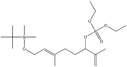 (6E)-3-(Diethoxyphosphinyl)oxy-2,6-dimethyl-8-(tert-butyldimethylsiloxy)-1,6-octadiene Struktur