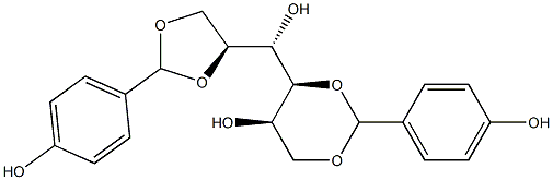 1-O,3-O:5-O,6-O-Bis(4-hydroxybenzylidene)-L-glucitol Struktur