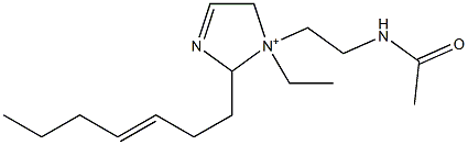1-[2-(アセチルアミノ)エチル]-1-エチル-2-(3-ヘプテニル)-3-イミダゾリン-1-イウム 化学構造式