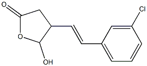 4-[(E)-2-(3-クロロフェニル)エテニル]-5-ヒドロキシジヒドロフラン-2(3H)-オン 化学構造式
