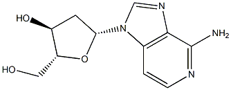 1-(2-デオキシ-β-D-erythro-ペントフラノシル)-1H-イミダゾ[4,5-c]ピリジン-4-アミン 化学構造式
