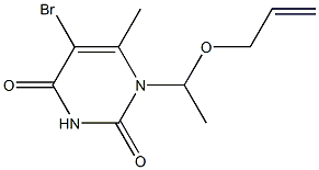 1-[1-(2-プロペニルオキシ)エチル]-5-ブロモ-6-メチルウラシル 化学構造式