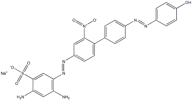 2,4-Diamino-5-[[4'-[(4-hydroxyphenyl)azo]-2-nitro-1,1'-biphenyl-4-yl]azo]benzenesulfonic acid sodium salt Structure