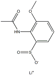 2-(Acetylamino)-3-methoxybenzenesulfinic acid lithium salt Struktur