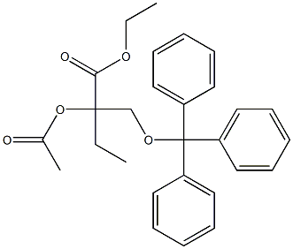 2-Acetoxy-2-trityloxymethyl-butyric acid ethyl ester Struktur