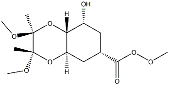 (2S,3S,4aR,6S,8R,8aR)-6,8-Dihydroxy-2,3-dimethoxy-2,3-dimethyl- octahydro-benzo[1,4]dioxine-6-carboxylic acid methyl ester Structure