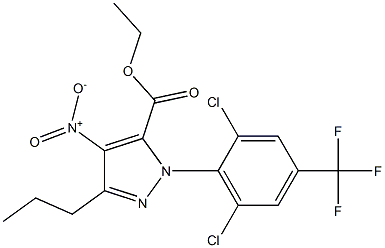 1-[2,6-DICHLORO-4-(TRIFLUOROMETHYL)PHENYL]-4-NITRO-3-PROPYL-1H-PYRAZOLE-5-CARBOXYLIC ACID ETHYL ESTER Structure