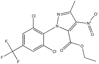 1-[2,6-DICHLORO-4-(TRIFLUOROMETHYL)PHENYL]-3-METHYL-4-NITRO-1H-PYRAZOLE-5-CARBOXYLIC ACID ETHYL ESTER Structure