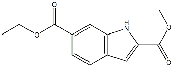 2-Methoxycarbonylindole-6-carboxylic acid ethyl ester Structure