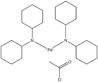 Bis(dicyclohexylamino)palladium acetate Structure