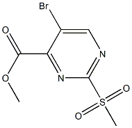 Methyl 5-bromo-2-(methylsulfonyl)-4-pyrimidinecarboxylate 化学構造式