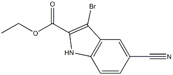 3-溴-5-氰基吲哚-2-甲酸乙酯, , 结构式