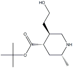 (2R,4S,5R)-tert-butyl 5-(2-hydroxyethyl)-2-methylpiperidine-4-carboxylate Structure