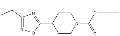 tert-butyl 4-(3-ethyl-1,2,4-oxadiazol-5-yl)piperidine-1-carboxylate Struktur