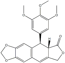 (5R,5aS)-5-(3,4,5-trimethox yphenyl)-5,
5a-dihydrofuro[3',4':6,7 ]naphtho [2,3-d]
[1,3]dioxol-6(8H)-one Struktur