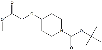 tert-butyl 4-(2-methoxy-2-oxoethoxy)piperidine-1-carboxylate Struktur