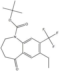 tert-butyl 7-ethyl-5-oxo-8-(trifluoromethyl)-2,3,4,5-tetrahydrobenzo[b]azepine-1-carboxylate Struktur