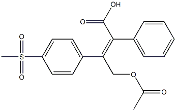 4-acetoxy-3-(4-(methylsulfonyl)phenyl)-2-phenylbut-2-enoic acid Structure