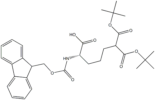 (S)-Fmoc-2-amino-6-tert-butoxycarbonyl-heptanedioic acid -7-tert-butyl ester Structure