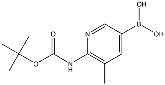6-(tert-butoxycarbonylamino)-5-methylpyridin-3-ylboronic acid Struktur
