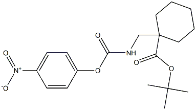 tert-butyl 1-(((4-nitrophenoxy)carbonylamino)methyl)cyclohexanecarboxylate Struktur