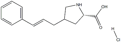 反式-4-(3-苯基烯丙基)-L-脯氨酸盐酸盐 结构式