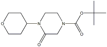 tert-butyl 3-oxo-4-(tetrahydro-2H-pyran-4-yl)piperazine-1-carboxylate Struktur