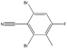 2,6-二溴-4-氟-5-甲基苯腈,,结构式