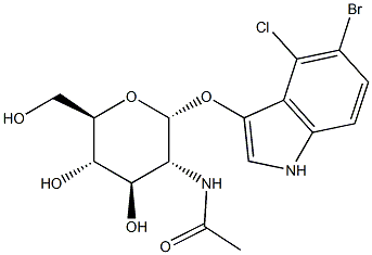 5-Bromo-4-chloro-3-indolyl 2-acetamido-2-deoxy-a-D-glucopyranoside Struktur