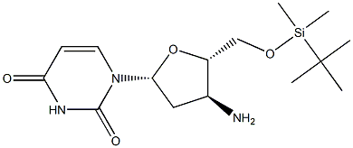3'-Amino-5'-O-tert-butyldimethylsilyl-2',3'-dideoxyuridine Struktur