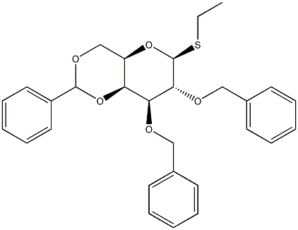 Ethyl 2,3-di-O-benzyl-4,6-O-benzylidene-b-D-thiogalactopyranoside Struktur