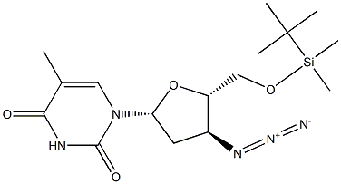 3'-Azido-5'-O-tert-butyldimethylsilyl-3'-deoxythymidine Structure