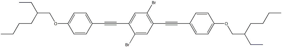 2,5 -双((4 -(2 -乙基己氧基)苯基)乙炔基)-1,4-二溴苯 结构式