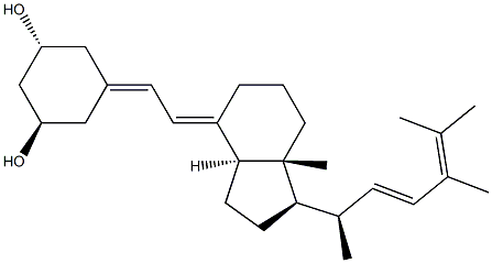 (1R,3R)-5-(2-((1R,3aS,7aR,E)-1-((R,E)-5,6-dimethylhepta-3,5-dien-2-yl)-7a-methyloctahydro-4H-inden-4-ylidene)ethylidene)cyclohexane-1,3-diol Struktur