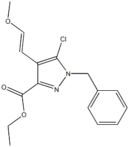 (E)-1-苄基-4-(2-甲氧基乙烯基)-5-氯-1H-吡唑-3-甲酸乙酯, , 结构式