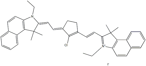 2-((E)-2-((E)-2-chloro-3-((E)-2-(3-ethyl-1,1-dimethyl-1,3-dihydro-2H-benzo[e]indol-2-ylidene)ethylidene)cyclopent-1-en-1-yl)vinyl)-3-ethyl-1,1-dimethyl-1H-benzo[e]indol-3-ium iodide